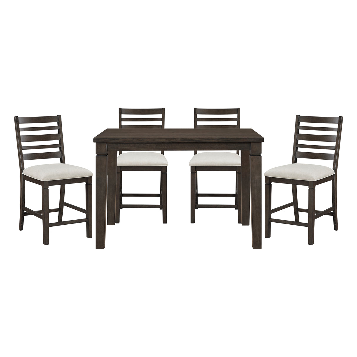 Victoria Espresso/Beige 5-Piece Counter Height Set from Homelegance - Luna Furniture