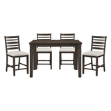 Victoria Espresso/Beige 5-Piece Counter Height Set from Homelegance - Luna Furniture
