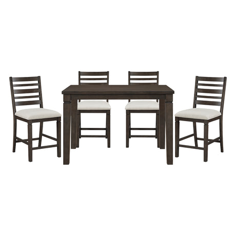 Victoria Espresso/Beige 5-Piece Counter Height Set from Homelegance - Luna Furniture