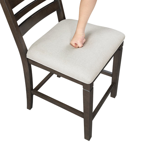 Victoria Espresso/Beige 5-Piece Counter Height Set from Homelegance - Luna Furniture