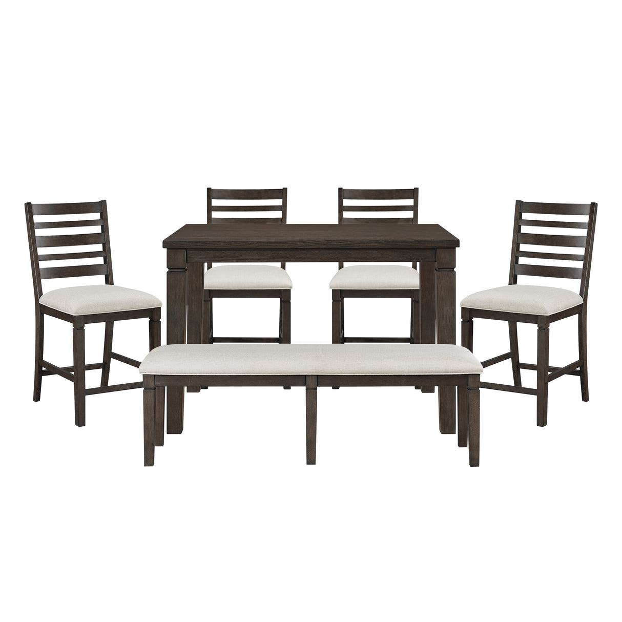 Victoria Espresso/Beige Counter Height Set from Homelegance - Luna Furniture