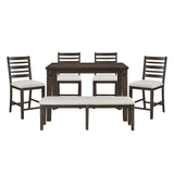 Victoria Espresso/Beige Counter Height Set from Homelegance - Luna Furniture