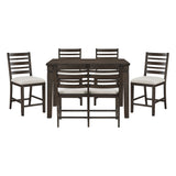 Victoria Espresso/Beige 6-Piece Counter Height Set from Homelegance - Luna Furniture