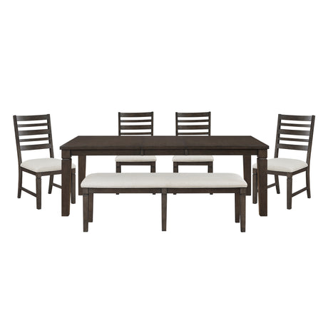 Victoria Espresso/Beige 6-Piece Dining Set from Homelegance - Luna Furniture