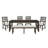 Victoria Espresso/Beige 6-Piece Dining Set from Homelegance - Luna Furniture