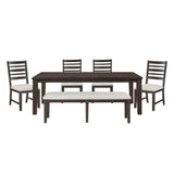 Victoria Espresso/Beige 7-Piece Dining Set from Homelegance - Luna Furniture