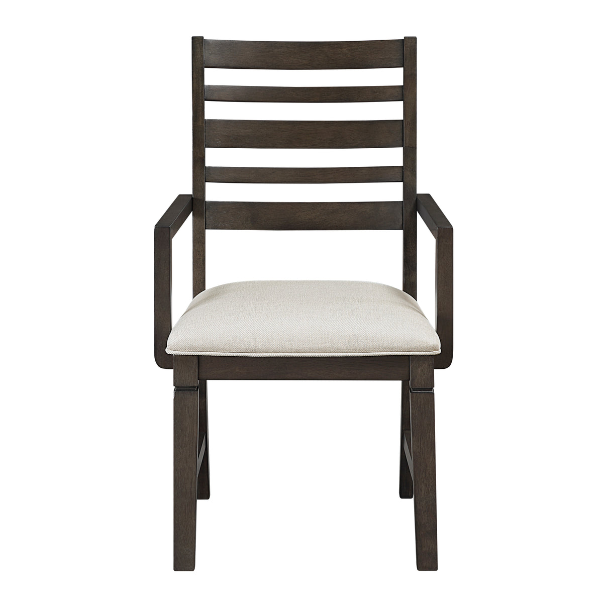 Victoria Espresso/Beige Upholstered Arm Chair, Set of 2 from Homelegance - Luna Furniture