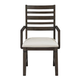 Victoria Espresso/Beige Upholstered Arm Chair, Set of 2 from Homelegance - Luna Furniture