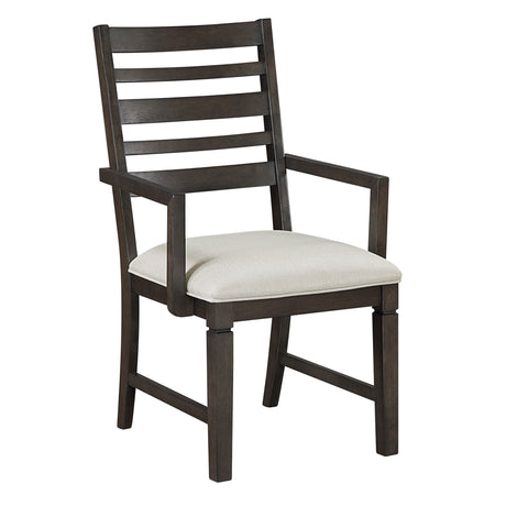 Victoria Espresso/Beige Upholstered Arm Chair, Set of 2 from Homelegance - Luna Furniture