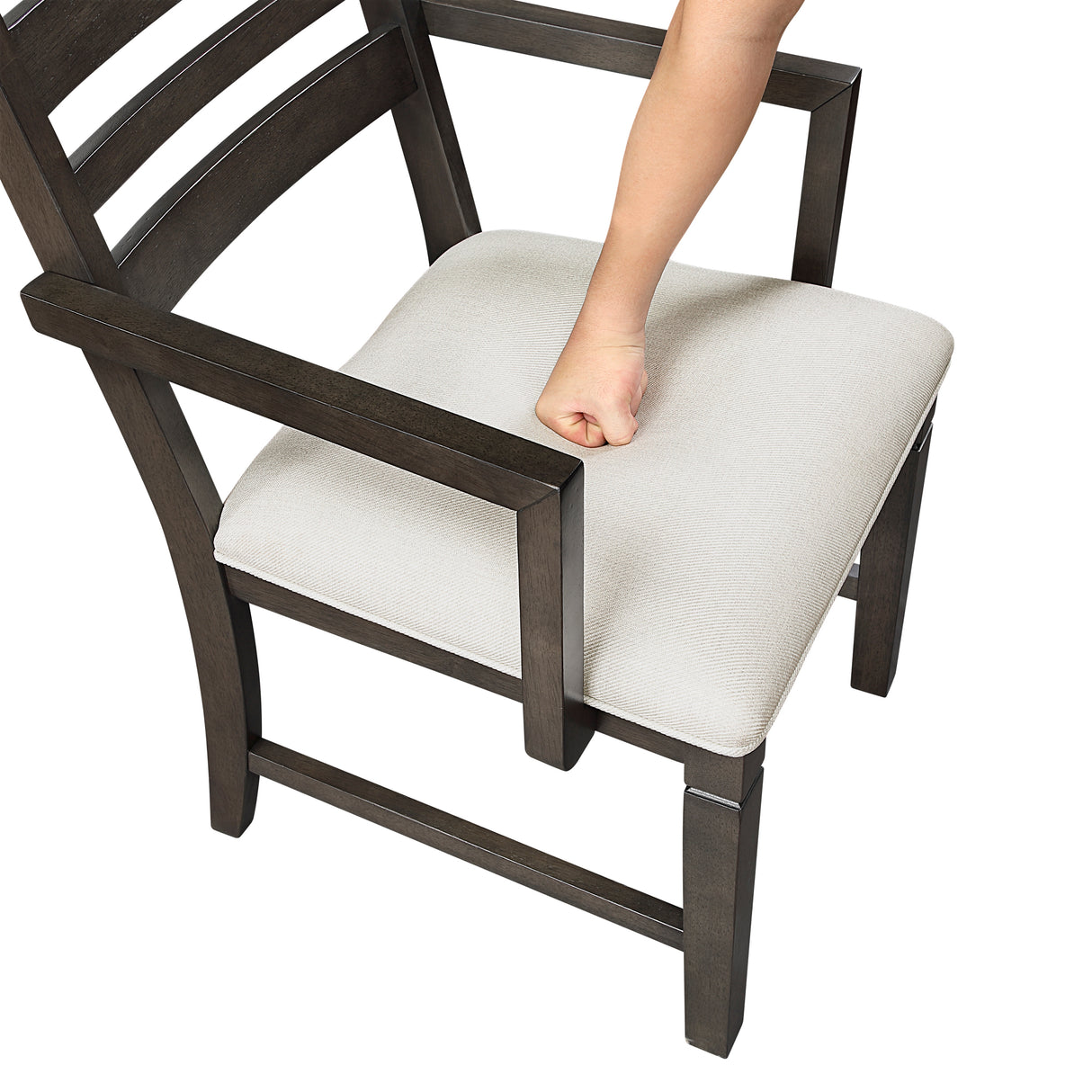 Victoria Espresso/Beige Upholstered Arm Chair, Set of 2 from Homelegance - Luna Furniture