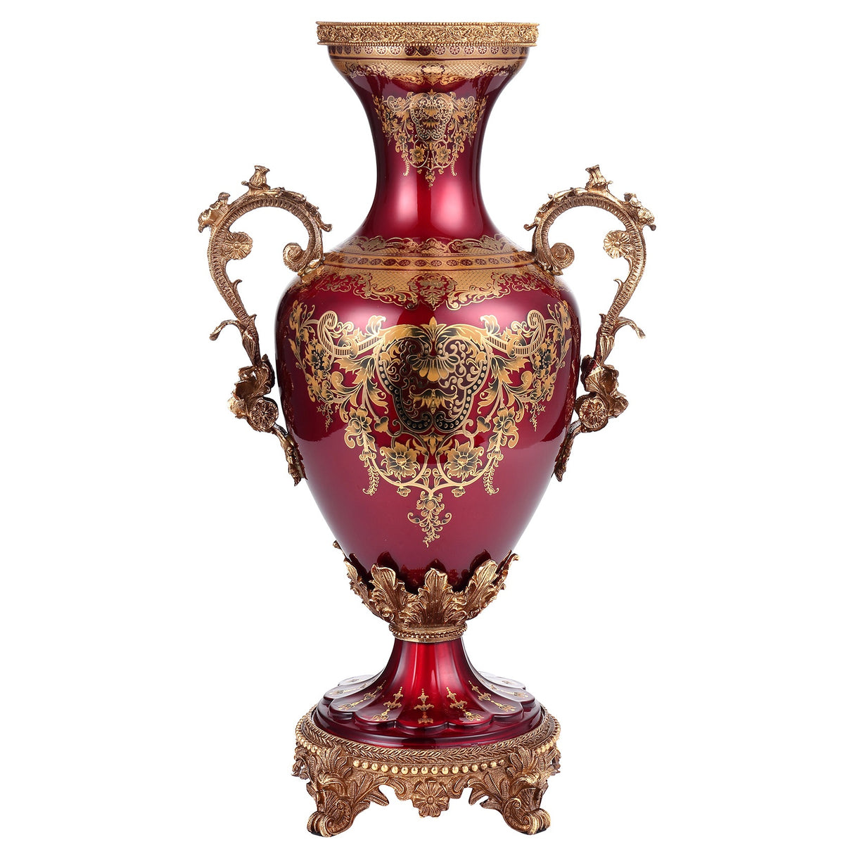 HD-6028 Bronze/Ruby Red/Gold Vase from Homey Design - Luna Furniture