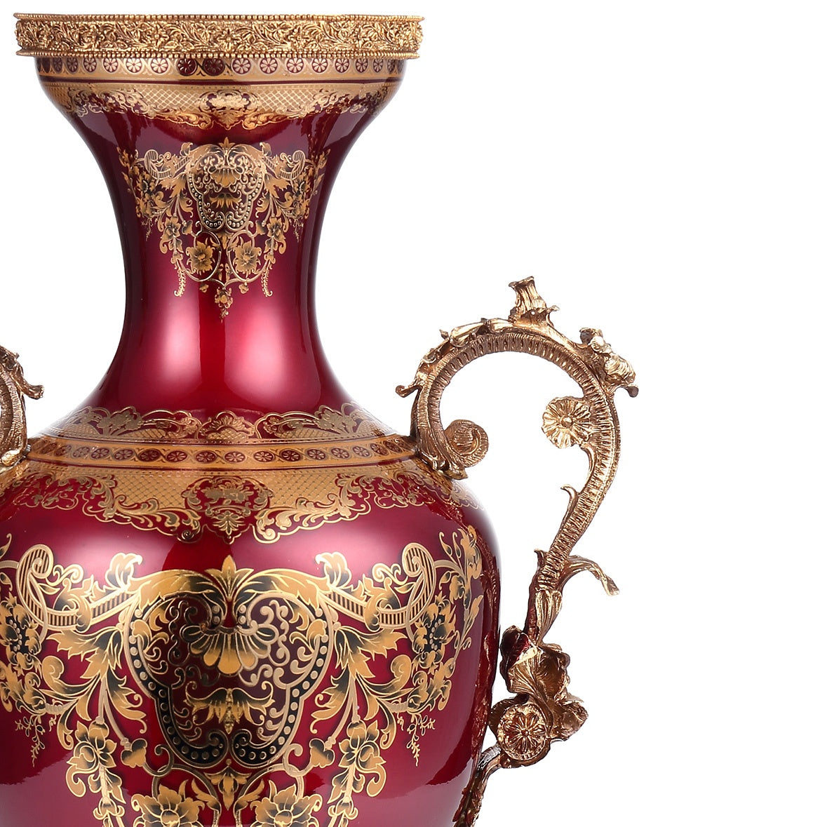 HD-6028 Bronze/Ruby Red/Gold Vase from Homey Design - Luna Furniture