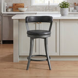Foundry Gunmetal/Black Faux Leather Swivel Counter Height Chair, Set of 2 from Homelegance - Luna Furniture