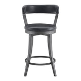 Foundry Gunmetal/Black Faux Leather Swivel Counter Height Chair, Set of 2 from Homelegance - Luna Furniture