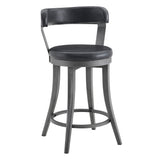 Foundry Gunmetal/Black Faux Leather Swivel Counter Height Chair, Set of 2 from Homelegance - Luna Furniture