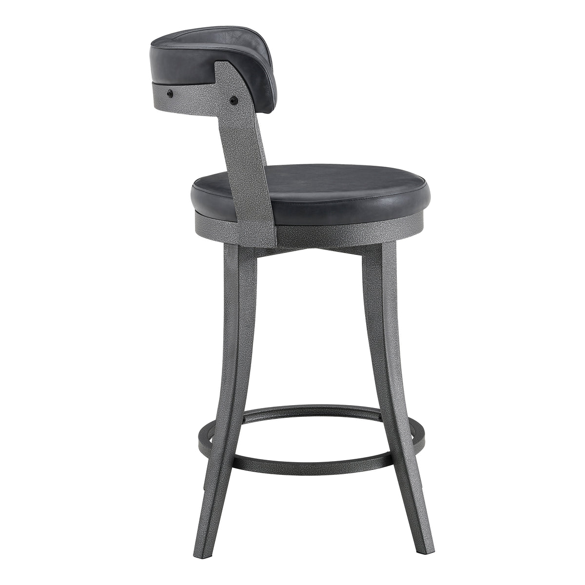 Foundry Gunmetal/Black Faux Leather Swivel Counter Height Chair, Set of 2 from Homelegance - Luna Furniture