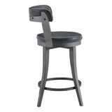 Foundry Gunmetal/Black Faux Leather Swivel Counter Height Chair, Set of 2 from Homelegance - Luna Furniture