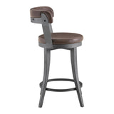 Foundry Gunmetal/Light Brown 7-Piece Counter Height Set from Homelegance - Luna Furniture