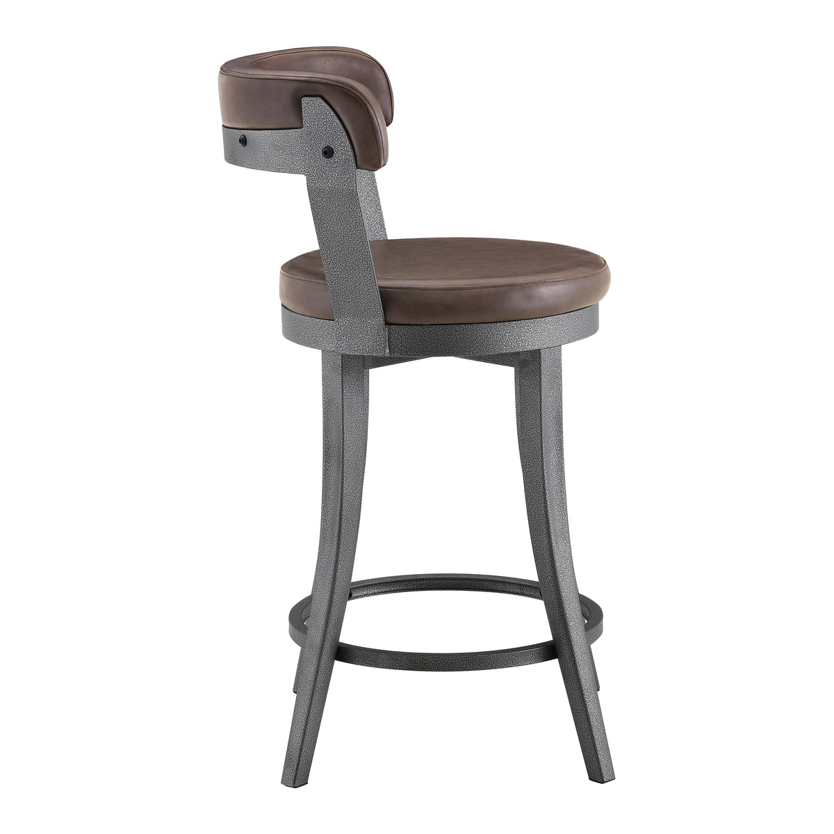 Foundry Gunmetal/Light Brown Faux Leather Swivel Counter Height Chair, Set of 2 from Homelegance - Luna Furniture