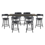 Foundry Gunmetal/Black 7-Piece Counter Height Set from Homelegance - Luna Furniture