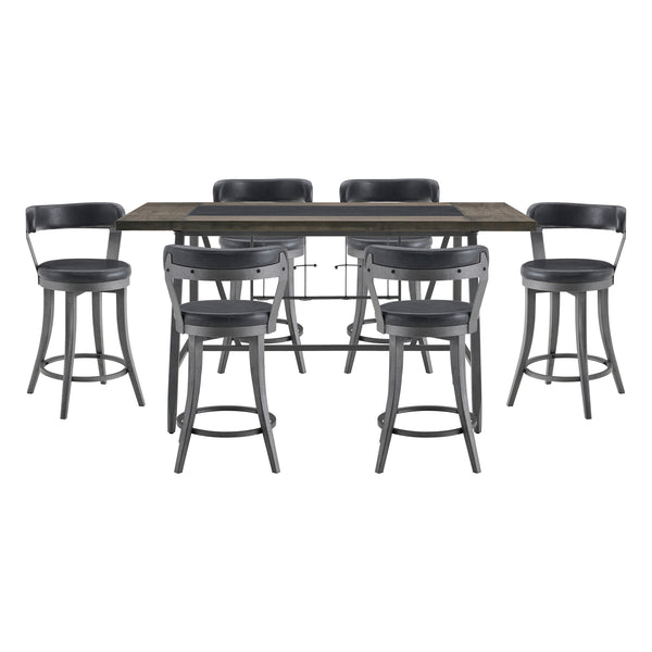 Foundry Gunmetal/Black 7-Piece Counter Height Set
