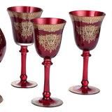 HD-6031 Bronze/Ruby Red/Gold 7-Piece Decanter Set from Homey Design - Luna Furniture