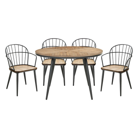 Canton Brown 5-Piece 48"Round Dining Room Set from Homelegance - Luna Furniture