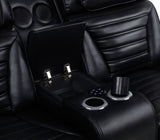 Zuma Black 2-Piece Faux Leather Dual Power LED Living Room Set from Coaster - Luna Furniture
