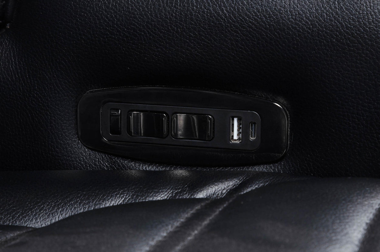 Zuma Black 2-Piece Faux Leather Dual Power LED Living Room Set from Coaster - Luna Furniture