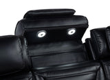 Zuma Black 3-Piece Faux Leather Dual Power LED Living Room Set from Coaster - Luna Furniture