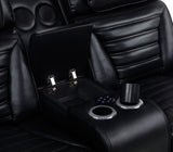 Zuma Black 3-Piece Faux Leather Dual Power LED Living Room Set from Coaster - Luna Furniture