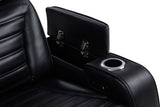 Zuma Black 3-Piece Faux Leather Dual Power LED Living Room Set from Coaster - Luna Furniture