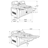 Zuma Black Faux Leather Dual Power Reclining LED Loveseat from Coaster - Luna Furniture