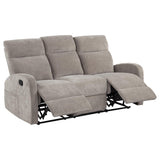 Hamilton Sand 2-piece Chenille Manual Reclining Sofa Set from Coaster - Luna Furniture