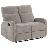 Hamilton Sand 2-piece Chenille Manual Reclining Sofa Set from Coaster - Luna Furniture