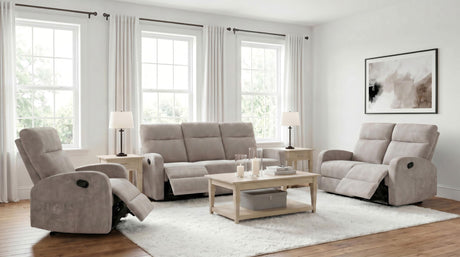 Hamilton Sand 3-Piece Chenille Manual Reclining Sofa Set from Coaster - Luna Furniture