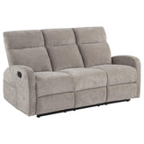Hamilton Sand Chenille Upholstered Manual Reclining Sofa from Coaster - Luna Furniture