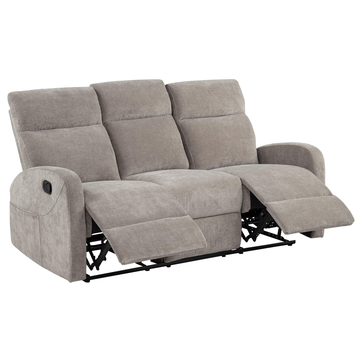 Hamilton Sand Chenille Upholstered Manual Reclining Sofa from Coaster - Luna Furniture