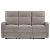 Hamilton Sand Chenille Upholstered Manual Reclining Sofa from Coaster - Luna Furniture