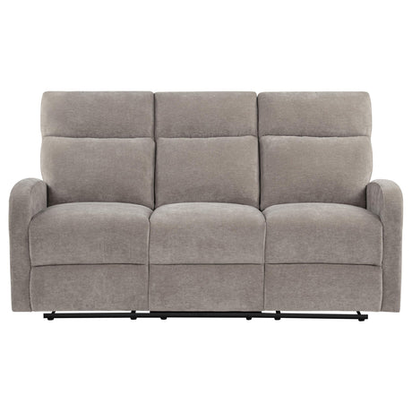 Hamilton Sand Chenille Upholstered Manual Reclining Sofa from Coaster - Luna Furniture
