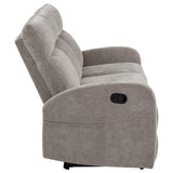 Hamilton Sand Chenille Upholstered Manual Reclining Sofa from Coaster - Luna Furniture