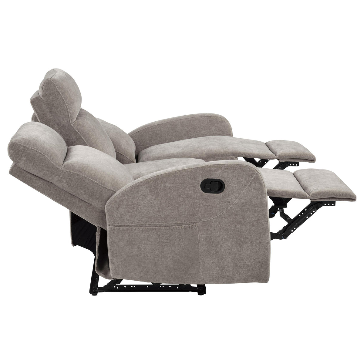 Hamilton Sand Chenille Upholstered Manual Reclining Sofa from Coaster - Luna Furniture