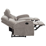Hamilton Sand Chenille Upholstered Manual Reclining Sofa from Coaster - Luna Furniture