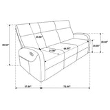 Hamilton Sand Chenille Upholstered Manual Reclining Sofa from Coaster - Luna Furniture