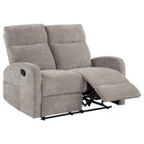 Hamilton Sand Chenille Upholstered Manual Reclining Loveseat from Coaster - Luna Furniture