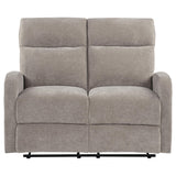 Hamilton Sand Chenille Upholstered Manual Reclining Loveseat from Coaster - Luna Furniture