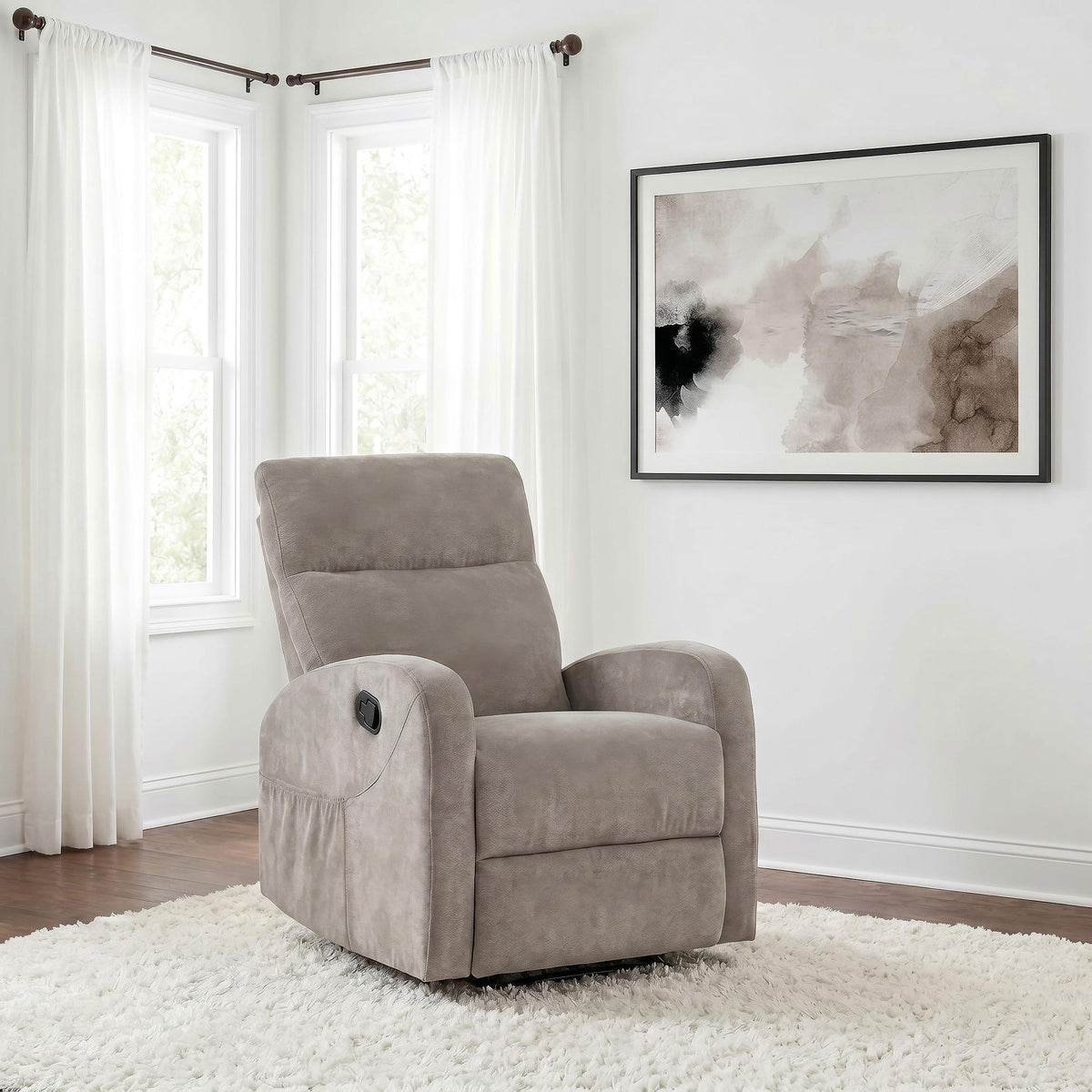 Hamilton Sand Chenille Upholstered Manual Glider Recliner from Coaster - Luna Furniture