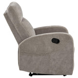 Hamilton Sand Chenille Upholstered Manual Glider Recliner from Coaster - Luna Furniture