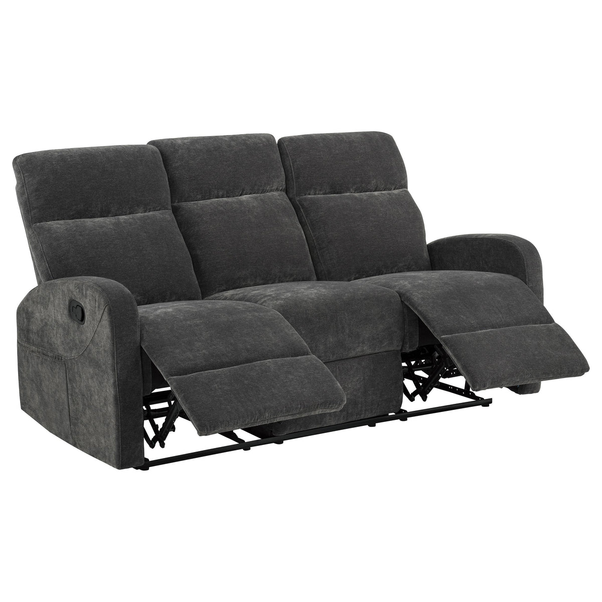 Hamilton Charcoal Grey 2-piece Chenille Manual Reclining Sofa Set from Coaster - Luna Furniture