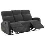 Hamilton Charcoal Grey 2-piece Chenille Manual Reclining Sofa Set from Coaster - Luna Furniture